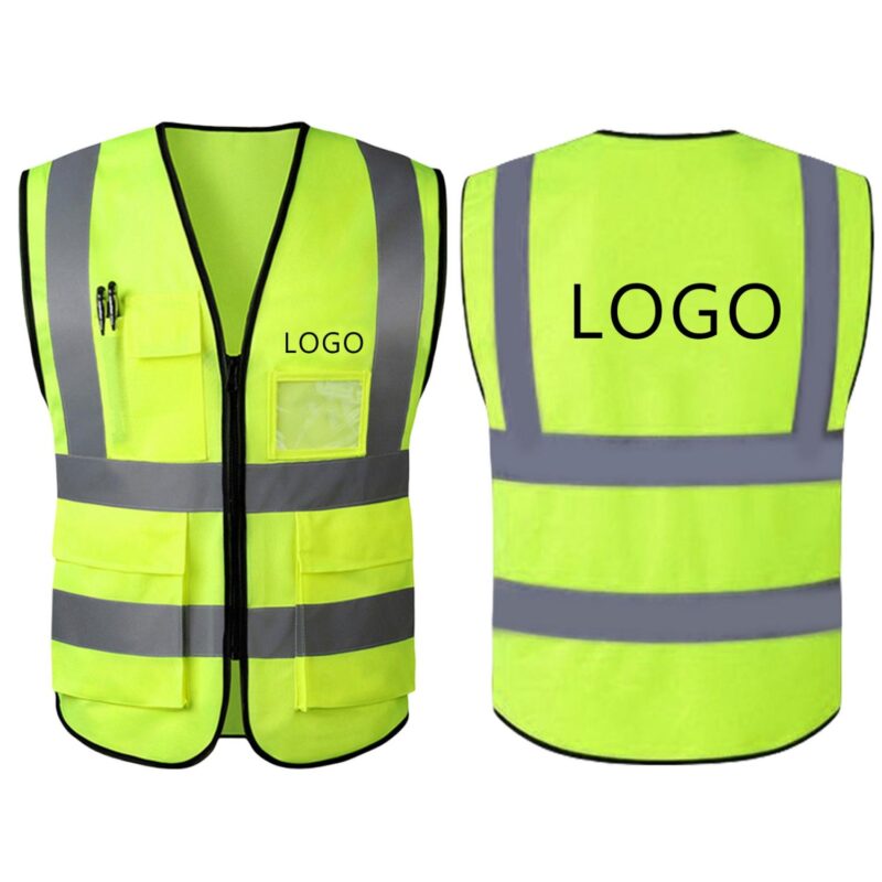 Custom Multi Pocket Reflective Safety Vest High Visibility