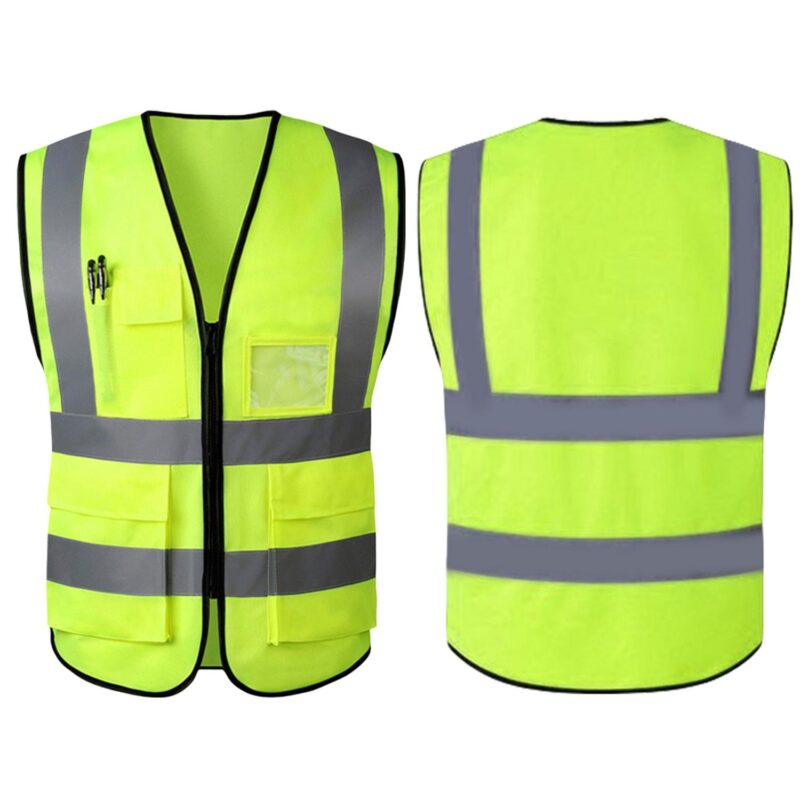 Custom Multi Pocket Reflective Safety Vest High Visibility - 9