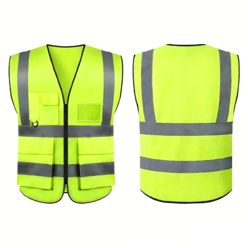 Custom Reflective Safety Vest w/ Pockets (Full Color Print) - 2