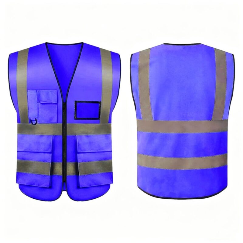 Custom Reflective Safety Vest w/ Pockets (Full Color Print) - 7