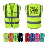 Custom Reflective Safety Vest with Multi-Pocket Design