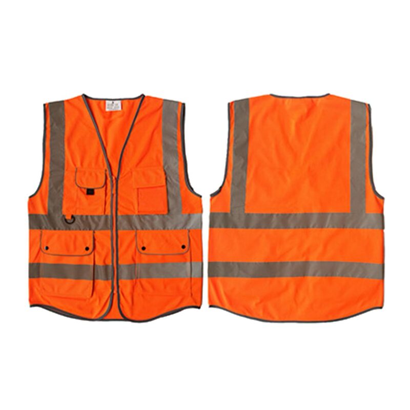 Custom Reflective Safety Vest with Multi-Pocket Design - 8