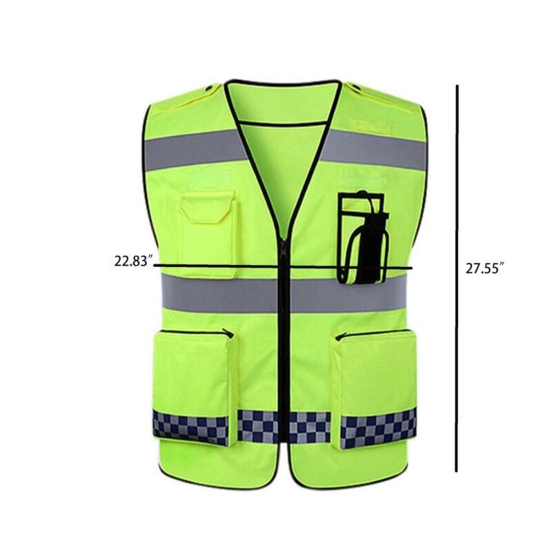 Custom Multi-Functional Reflective Safety Vest with Pockets - 1