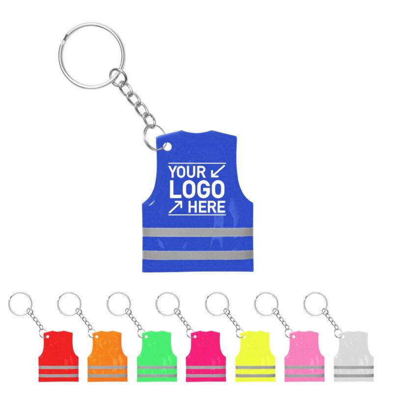 Custom PVC Reflective Safety Vest Keychain