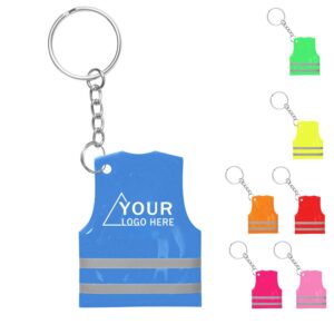 Custom Reflective Safety Vest Keychain PVC Glow Effect