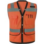 Custom Four Pocket Mesh Reflective Safety Vest - 2
