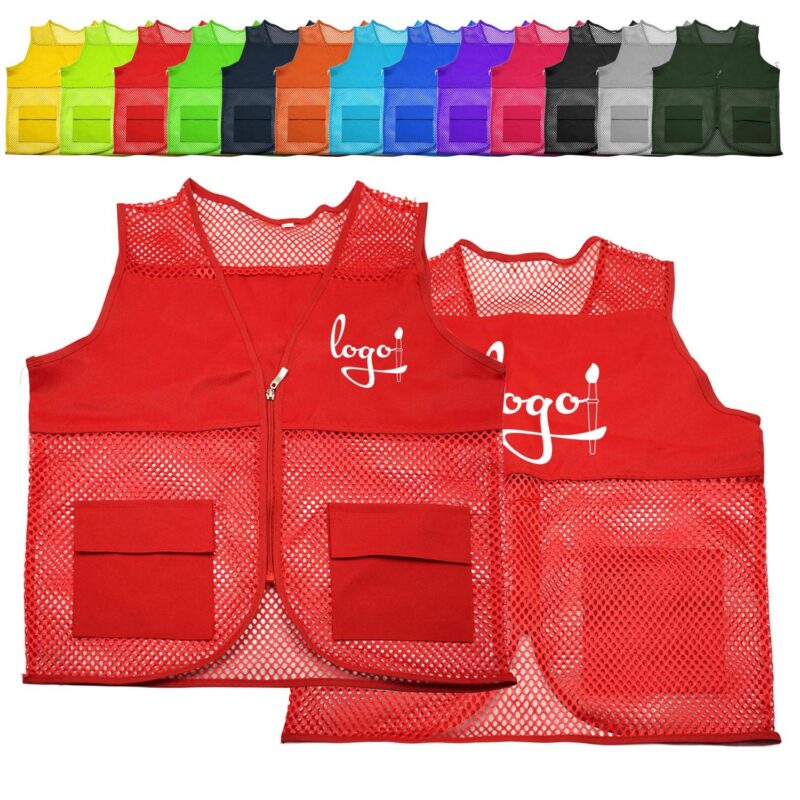 Custom MOQ 10Pcs Mesh Printed Breathable Reflective Safety Vest