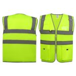 Custom Hi Vis Reflective Safety Vest W/ Pockets&Zipper - 1