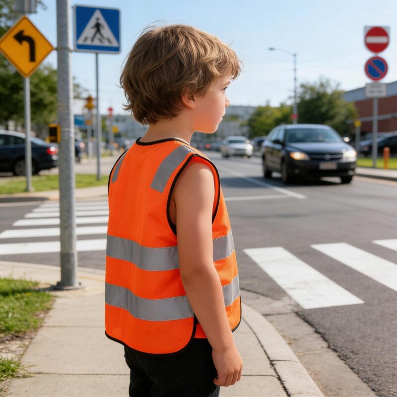 Custom High Visibility Kids Reflective Safety Vest - 4