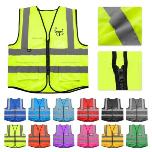 Custom Multi-Pocket Reflective Safety Vest for Construction Sanitation Traffic Night Work