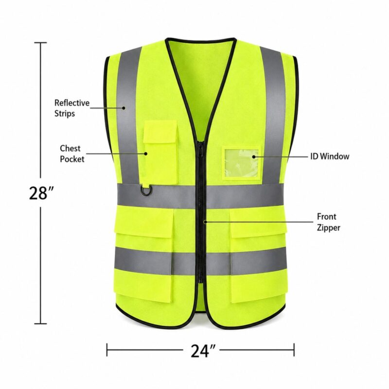 Custom Pocket Reflective Safety Vest For Promotional Giveaways - 1