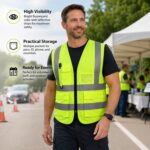 Custom Pocket Reflective Safety Vest For Promotional Giveaways - 4