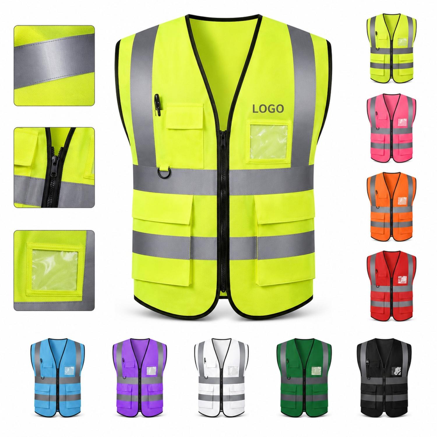 Custom Pocket Reflective Safety Vest For Promotional Giveaways