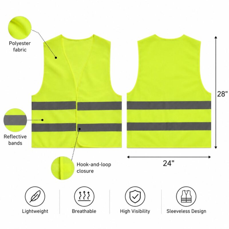 Custom Polyester Reflective Safety Vest For Promotional Giveaways - 1