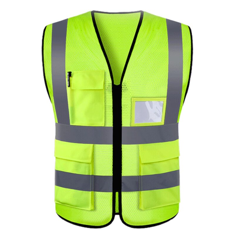 Custom Reflective Safety Vest W/ Pockets And Zipper - 2
