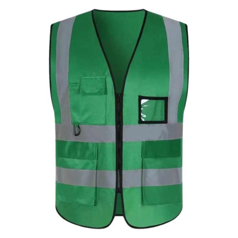 Custom Reflective Safety Vest W/ Pockets And Zipper - 3
