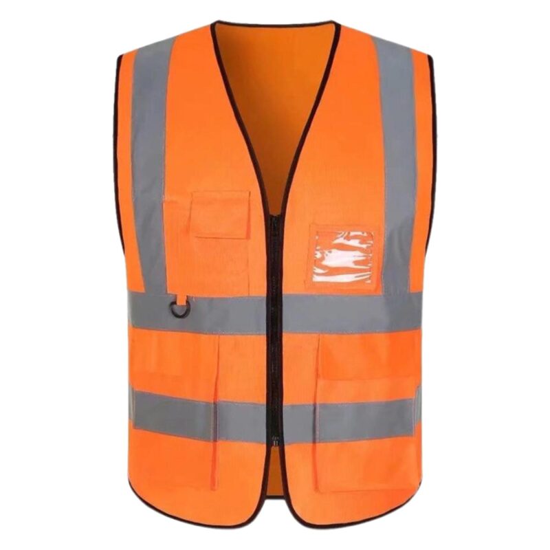 Custom Reflective Safety Vest W/ Pockets And Zipper - 5