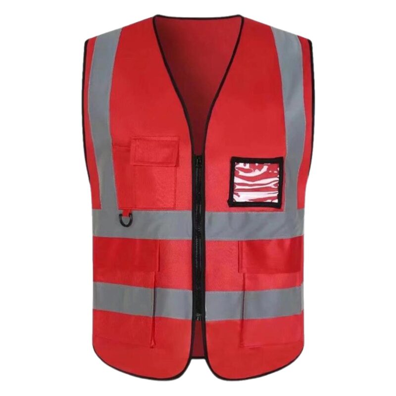 Custom Reflective Safety Vest W/ Pockets And Zipper - 6