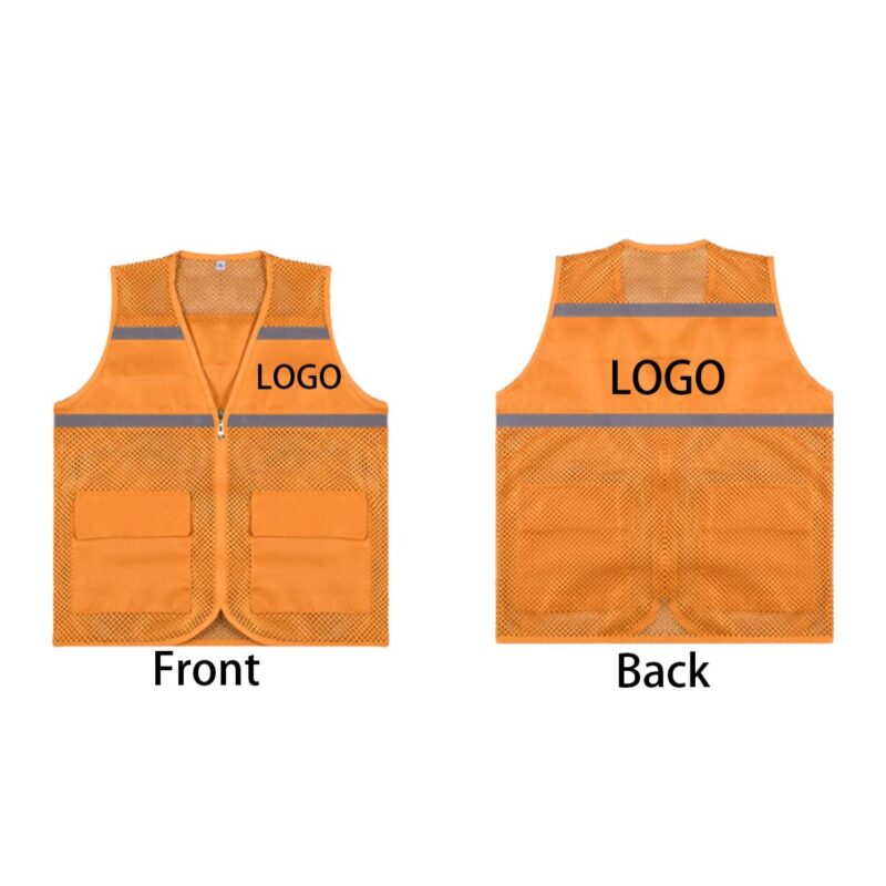 Custom Logo Custom High Visibility Mesh Reflective Safety Vest - 3