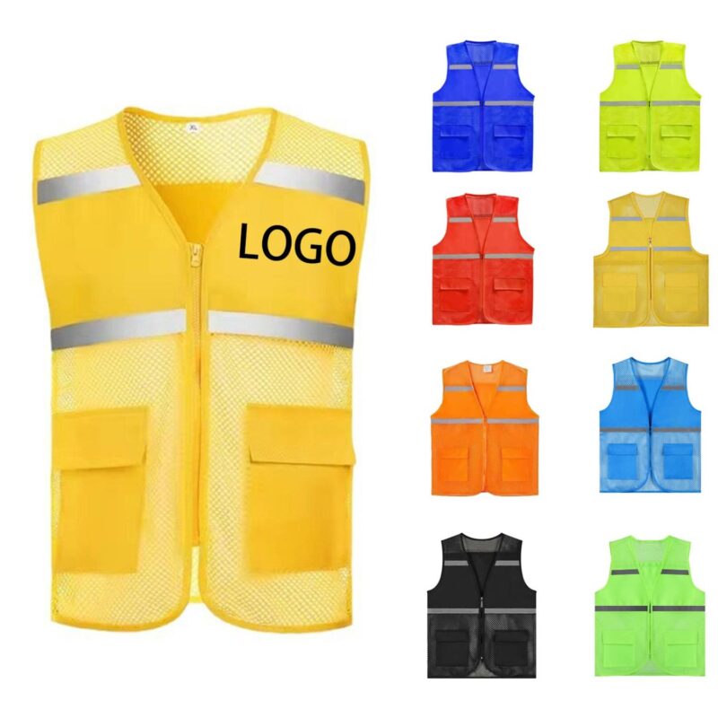 Logo-Custom-High-Visibility-Mesh-Reflective-Safety-Vest-VP166260675 Custom Logo Custom High Visibility Mesh Reflective Safety Vest