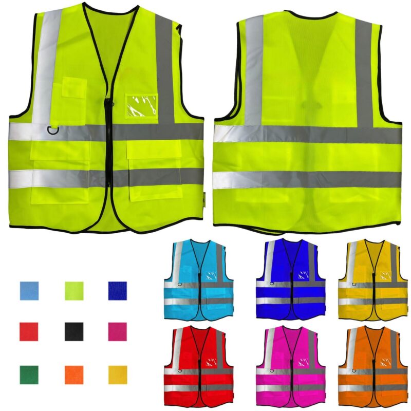 Custom Premium Reflective Safety Vest with Zipper Closure - 1