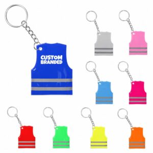 Custom Pvc Reflective Safety Vest Keychain