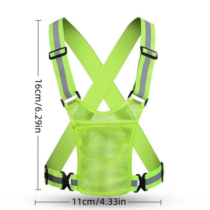 Custom Reflective Safety Vest Adjustable Running Cycling - 2
