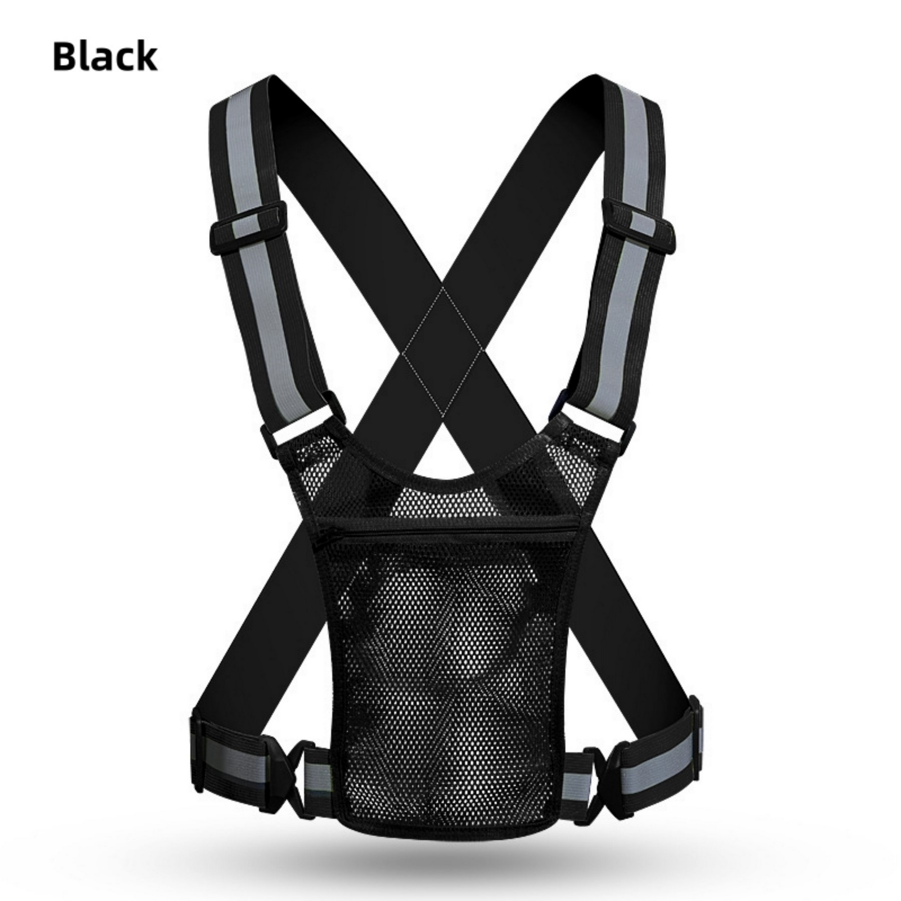 Custom Reflective Safety Vest Adjustable Running Cycling - 6