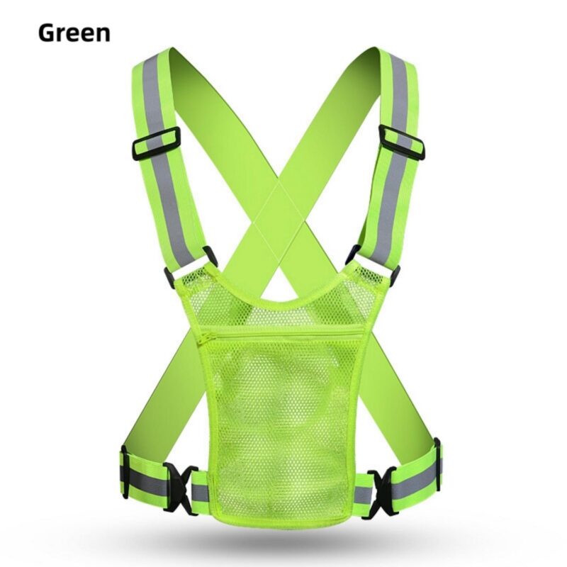 Custom Reflective Safety Vest Adjustable Running Cycling - 7
