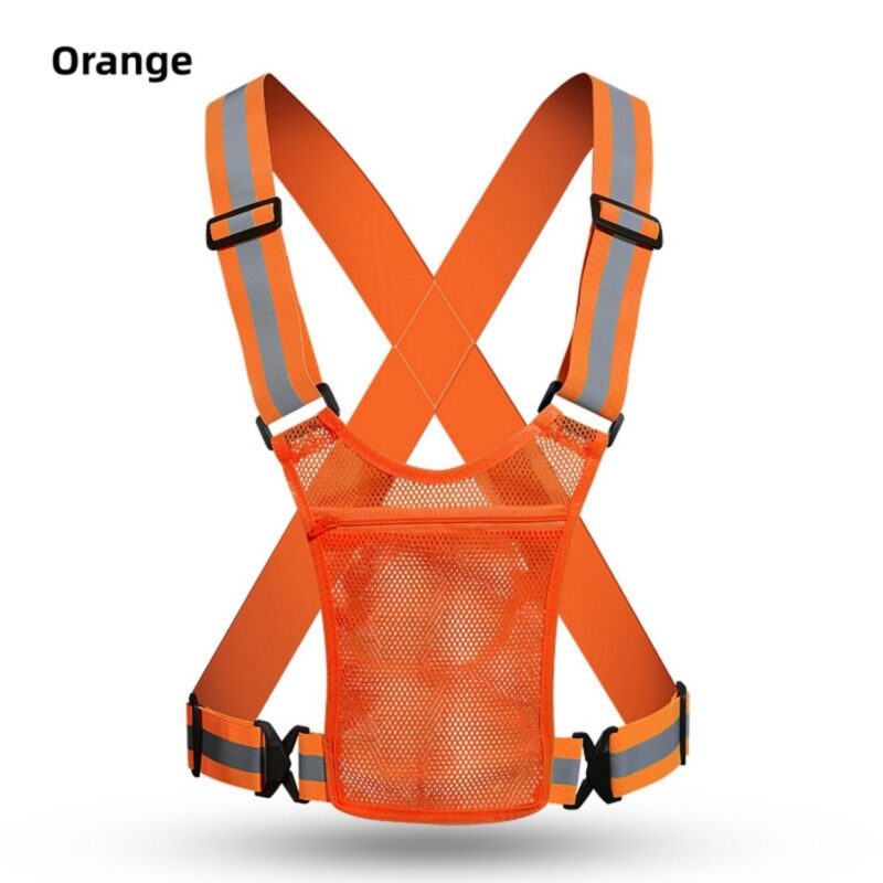 Custom Reflective Safety Vest Adjustable Running Cycling - 8