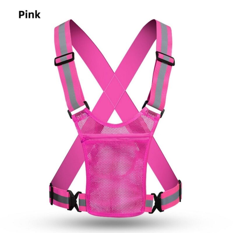 Custom Reflective Safety Vest Adjustable Running Cycling - 9