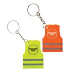 Custom Reflective Safety Vest Shaped PVC Keychain - 1