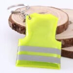 Custom Reflective Safety Vest Shaped PVC Keychain - 2