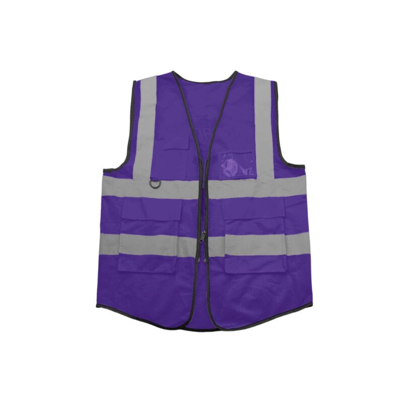 Custom High Visibility Reflective Safety Vest With Multiple Pockets - 4