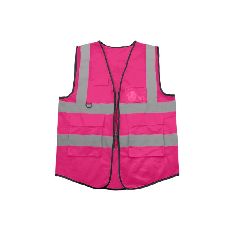 Custom High Visibility Reflective Safety Vest With Multiple Pockets - 6