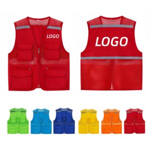 Custom Reflective Safety Vest/Mesh Breathable Workwear with Pockets&Zipper