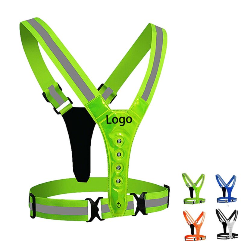 Custom Full-Coverage Led Reflective Safety Vest With Storage Pocke