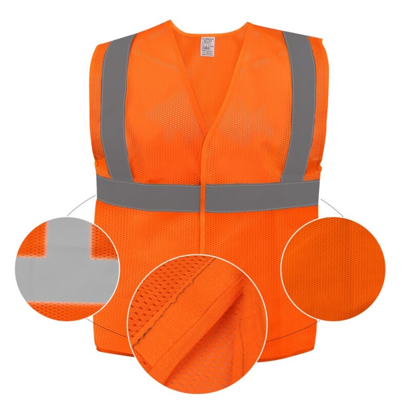 Custom Polyester Mesh Hi Vis Reflective Safety Vest - 2