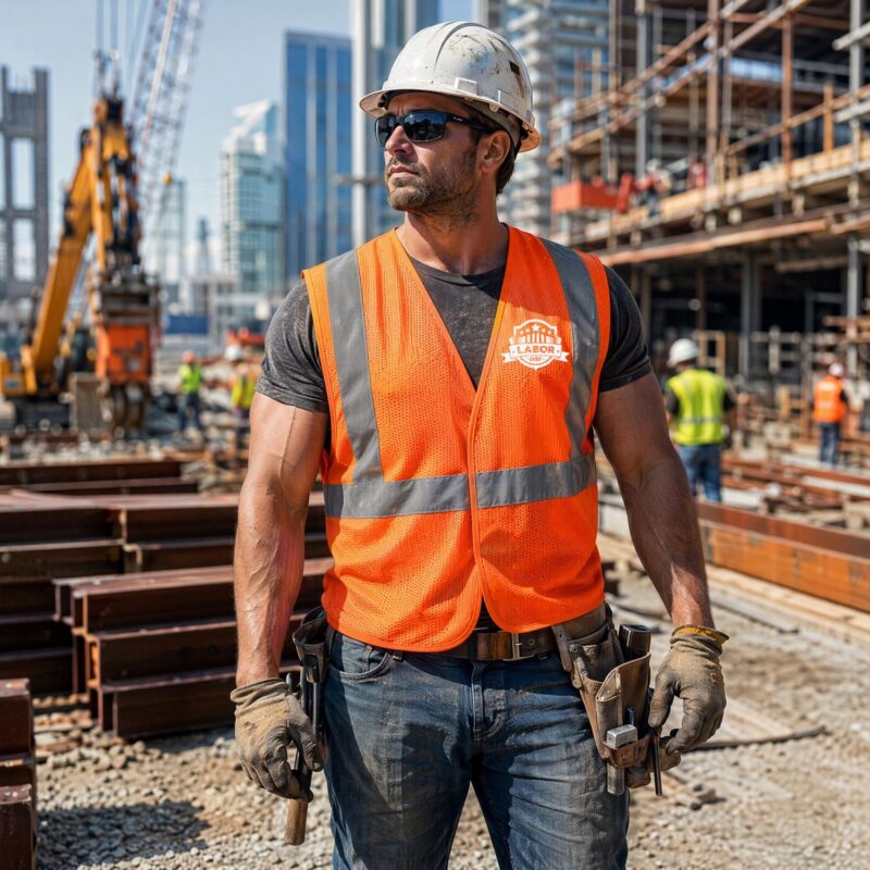Custom Polyester Mesh Hi Vis Reflective Safety Vest - 3