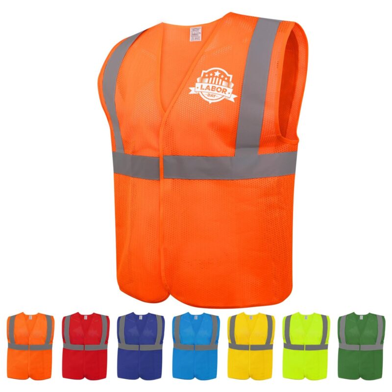 Polyester-Mesh-Hi-Vis-Reflective-Safety-Vest-SNG17809 Custom Polyester Mesh Hi Vis Reflective Safety Vest