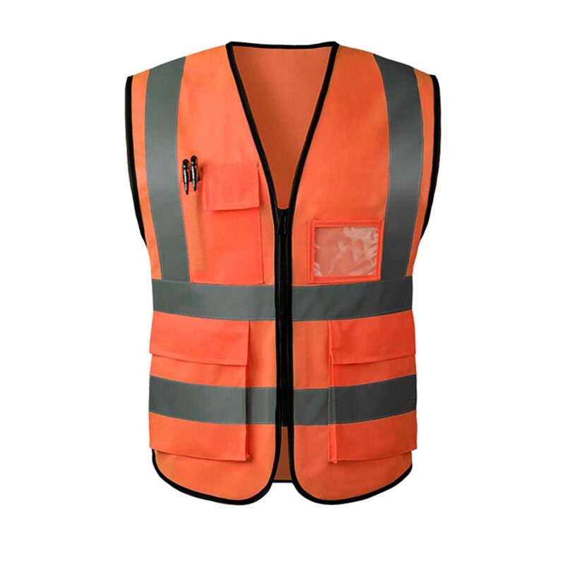 Custom Traffic Reflective Safety Vest With Multiple Pockets - 1